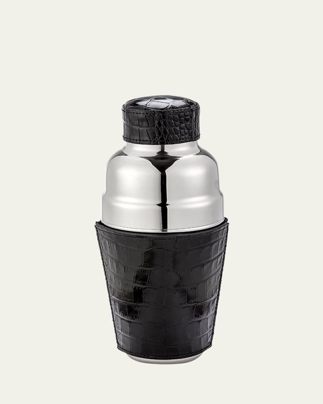 Croc-Embossed Leather & Stainless Steel Cocktail Shaker